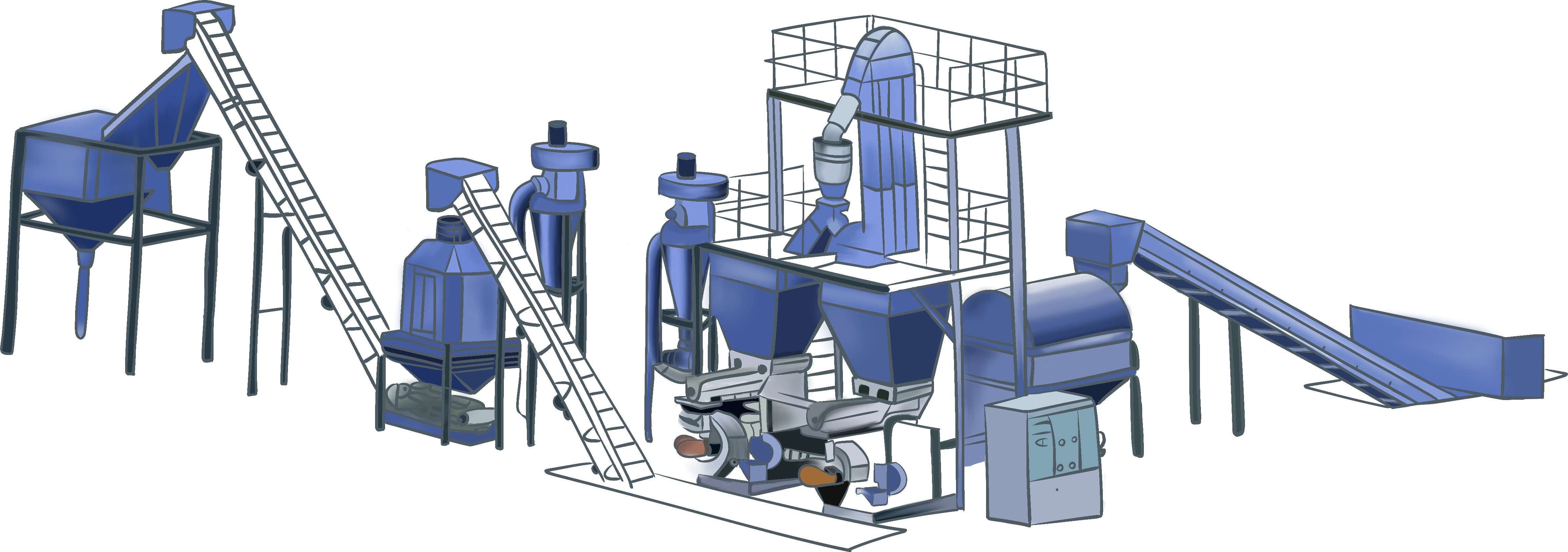 Material drying process diagram
